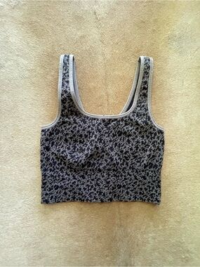 Grey Leopard Print Tank Top